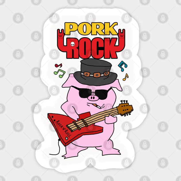 Pork Rock Sticker by Owlora Studios